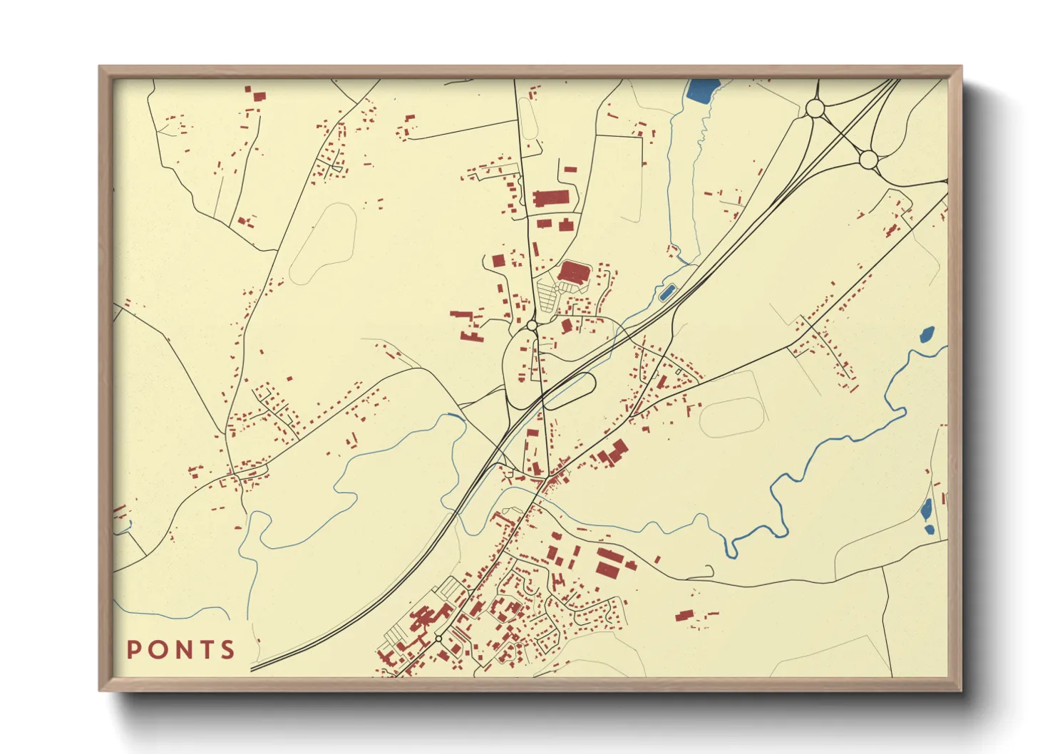 Une affiche de carte sur Ponts