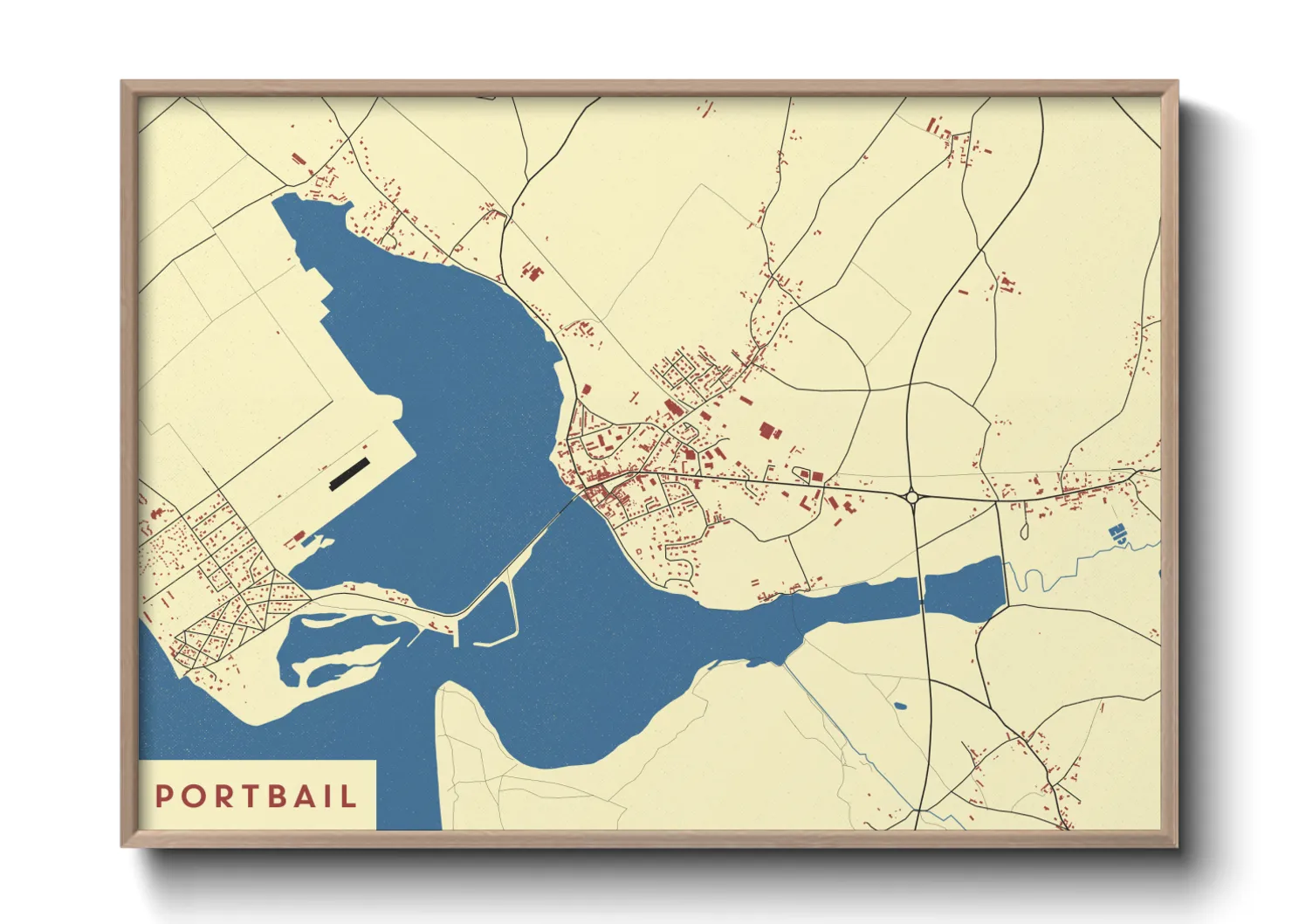 Une affiche de carte sur Portbail