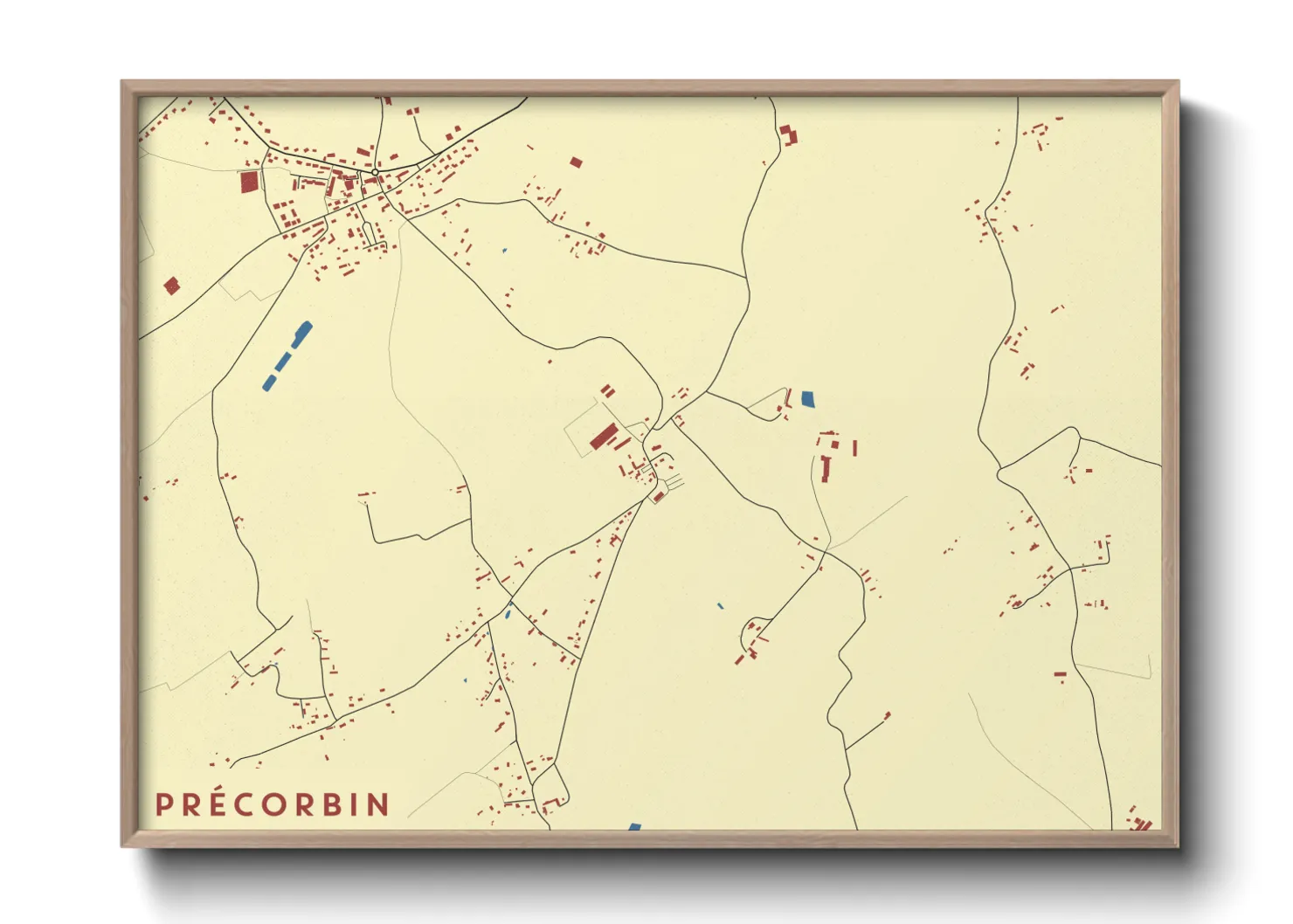 Une affiche de carte sur Précorbin