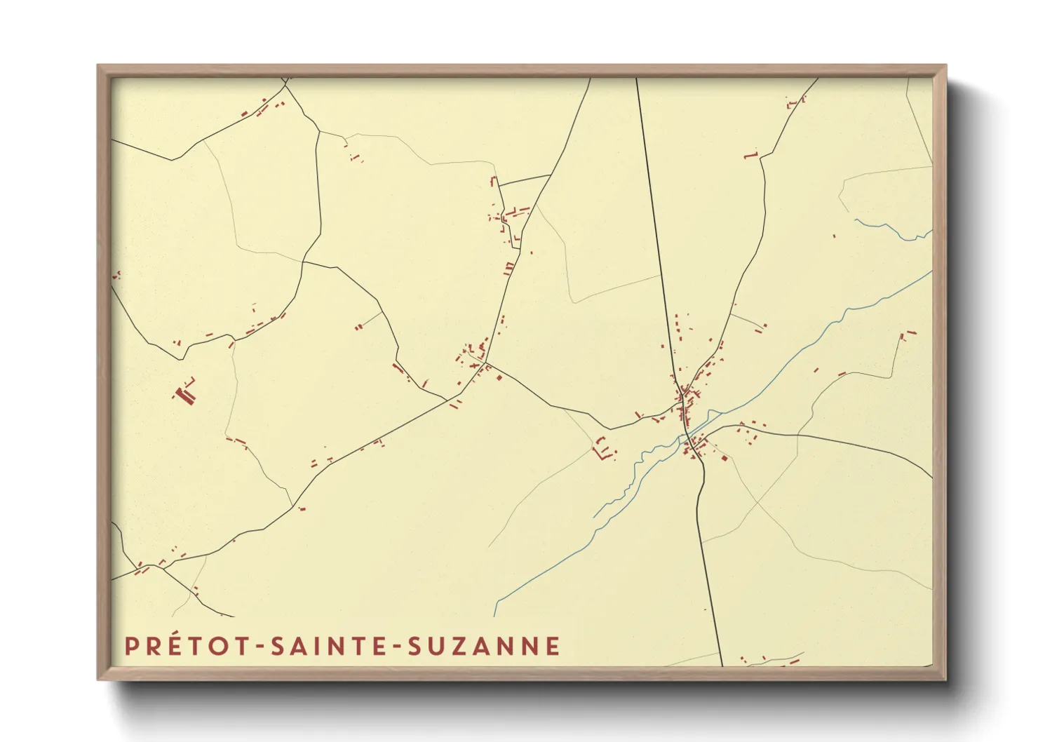 Une affiche de carte sur Prétot-Sainte-Suzanne