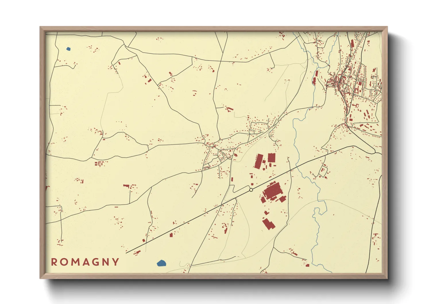 Une affiche de carte sur Romagny