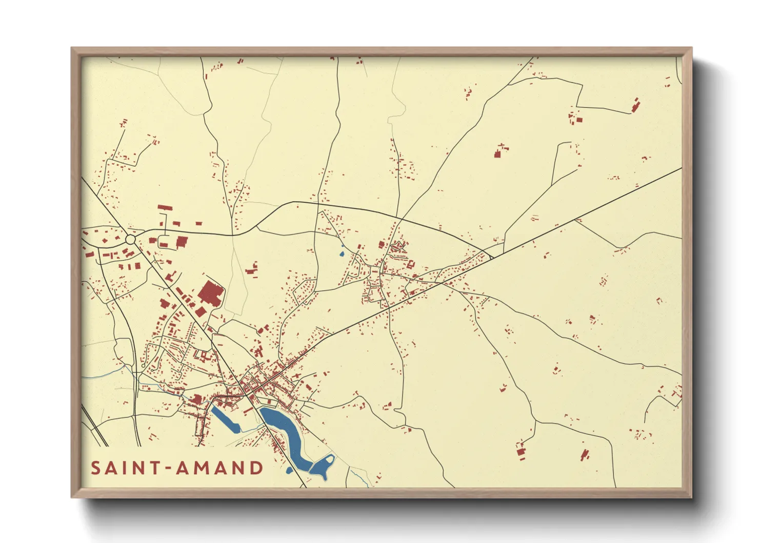 Une affiche de carte sur Saint-Amand
