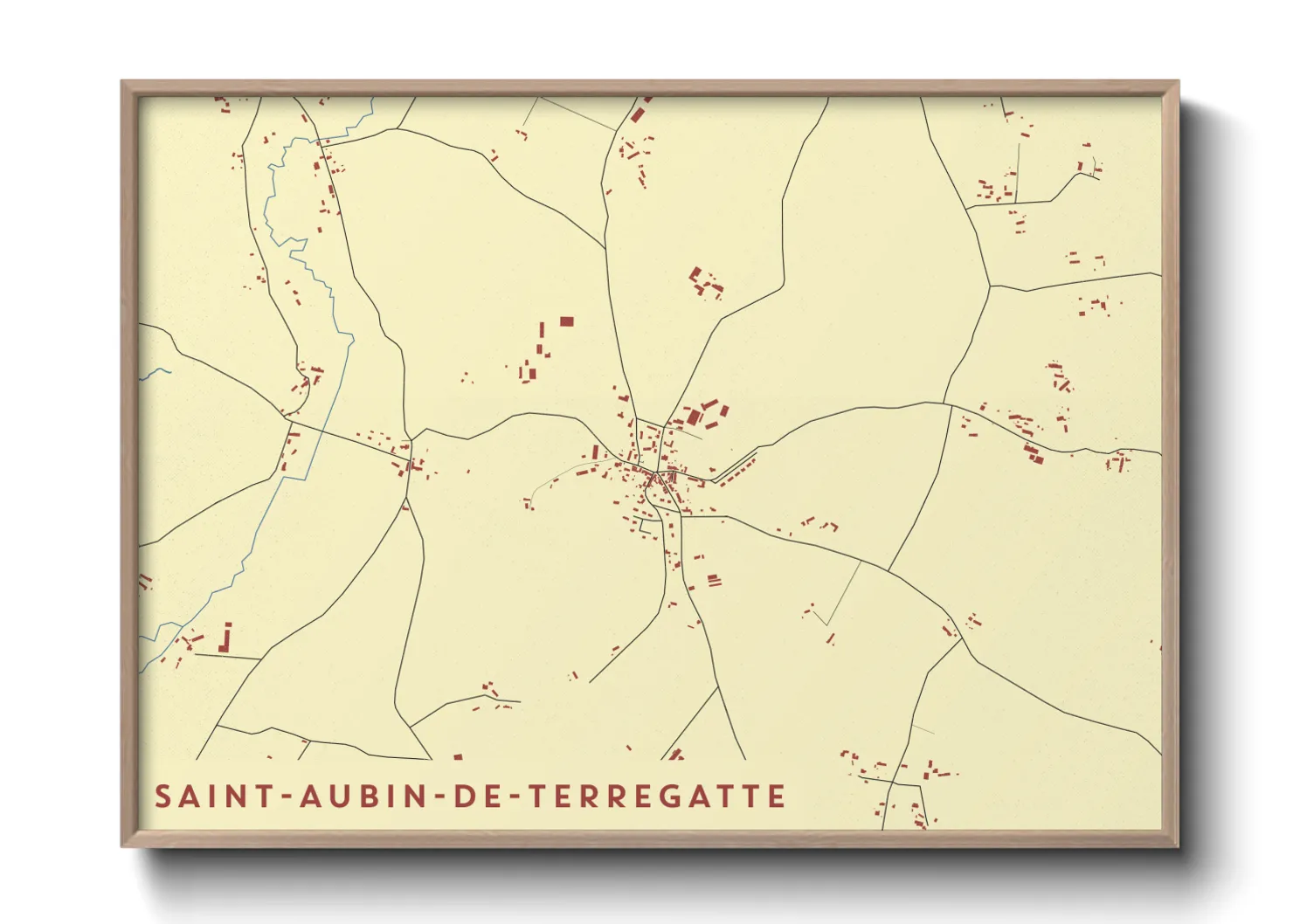 Une affiche de carte sur Saint-Aubin-de-Terregatte
