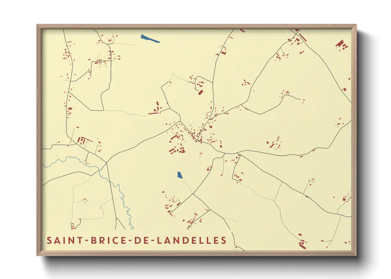 Une affiche de carte sur Saint-Brice-de-Landelles
