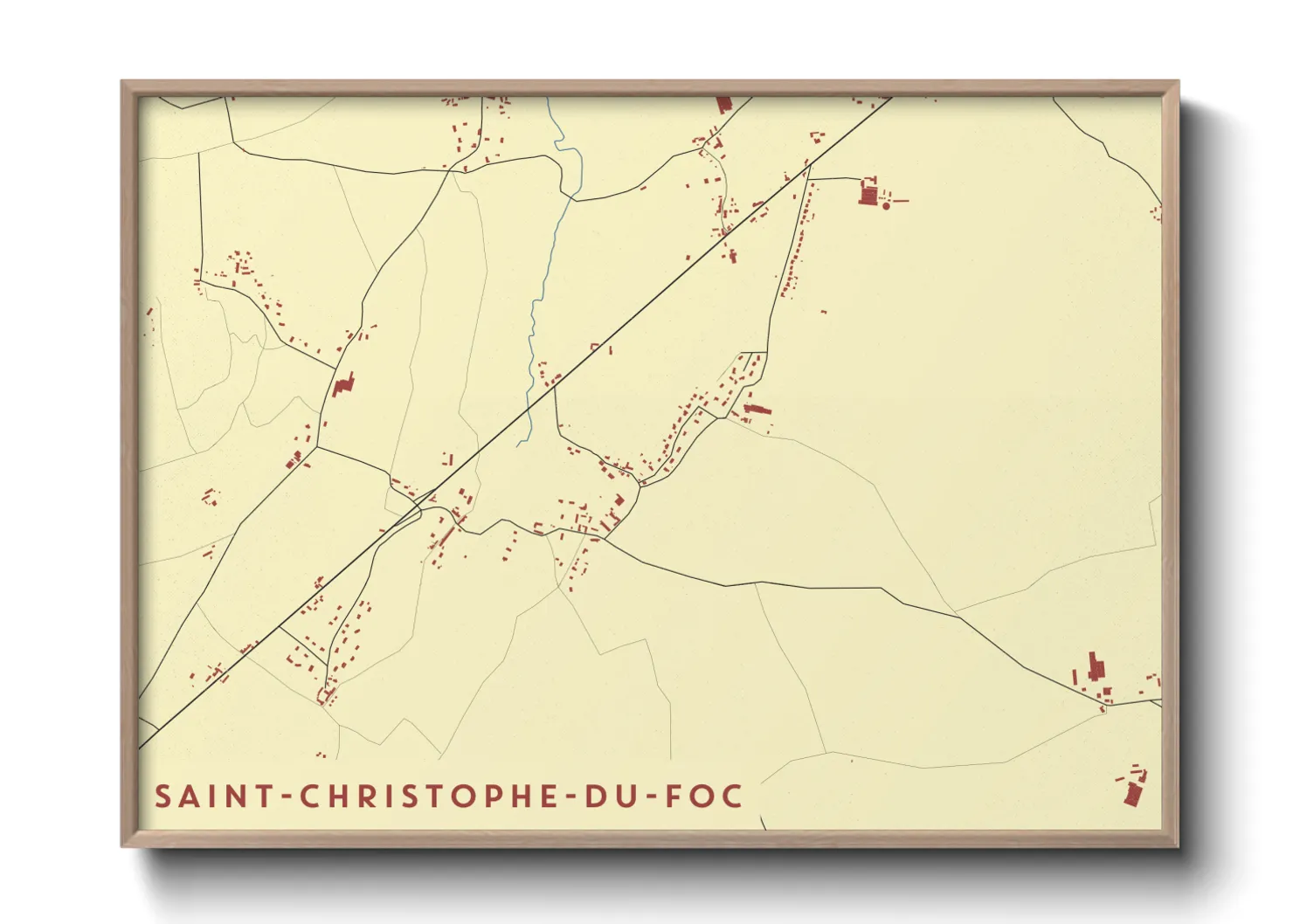 Une affiche de carte sur Saint-Christophe-du-Foc