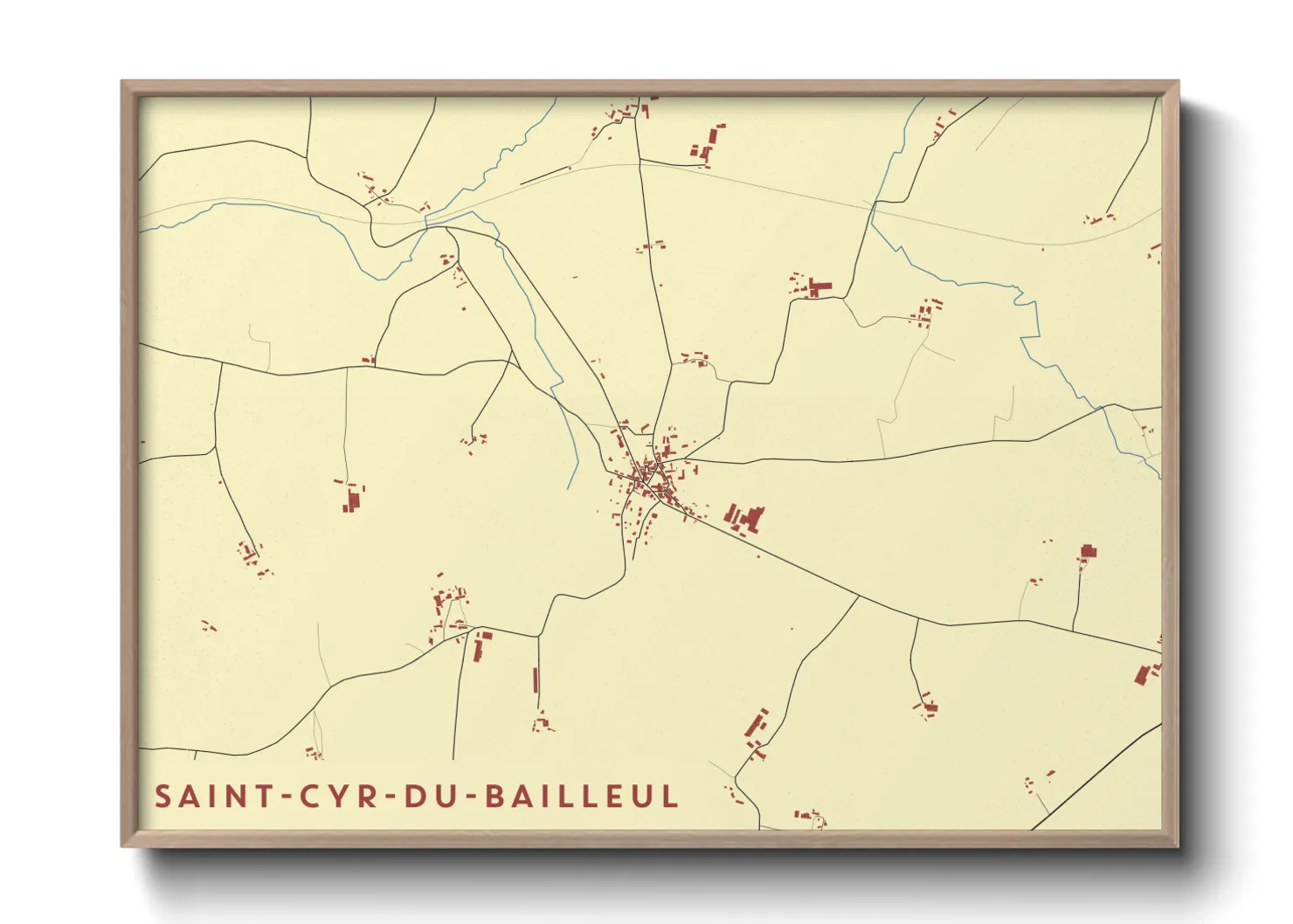 Une affiche de carte sur Saint-Cyr-du-Bailleul