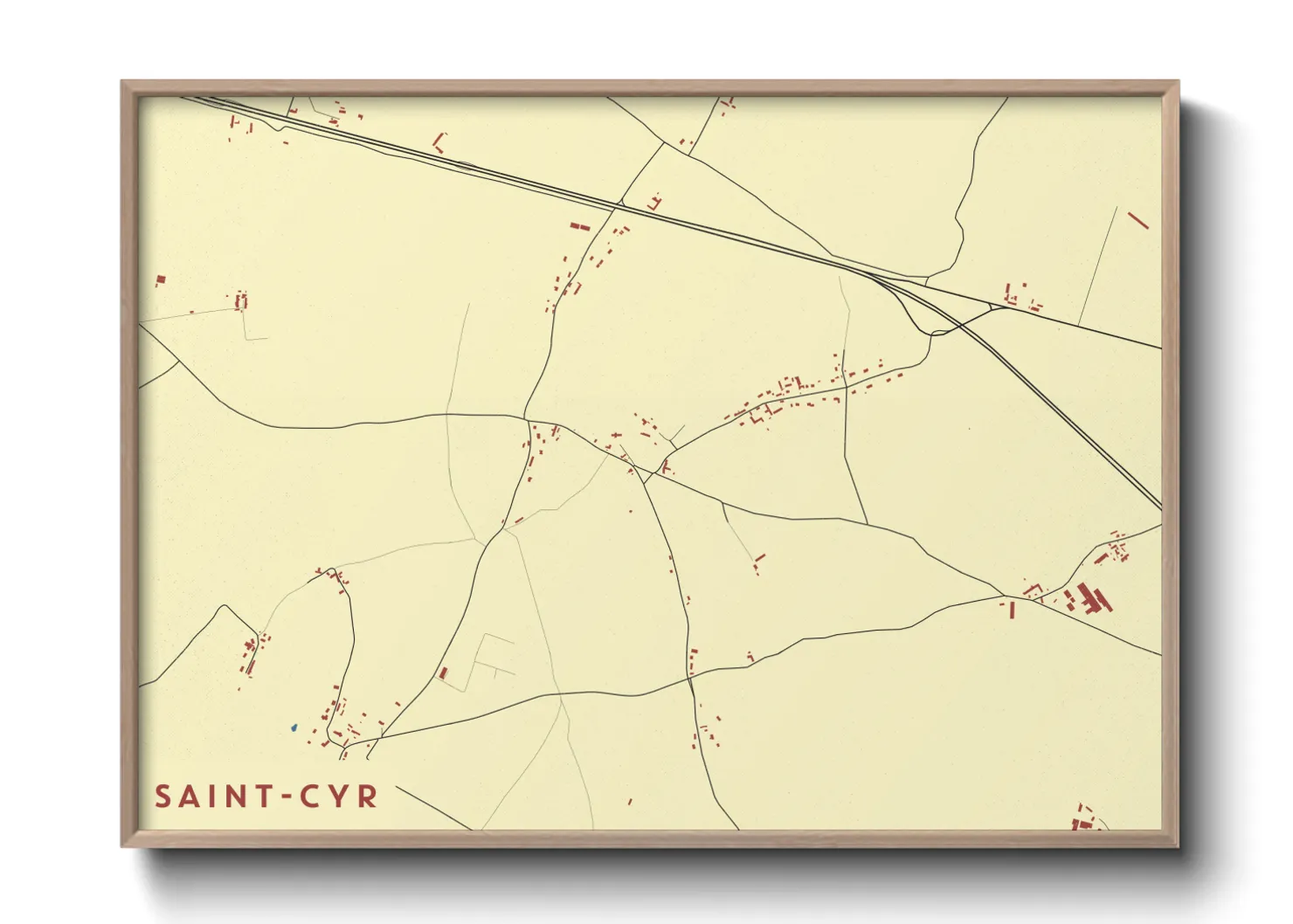 Une affiche de carte sur Saint-Cyr