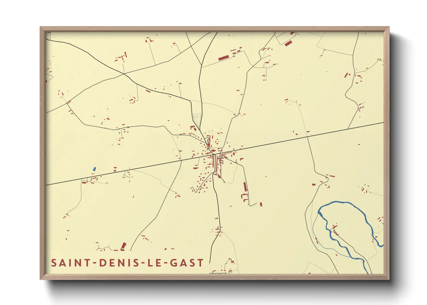 Une affiche de carte sur Saint-Denis-le-Gast