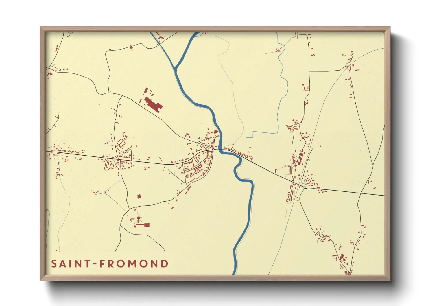 Une affiche de carte sur Saint-Fromond