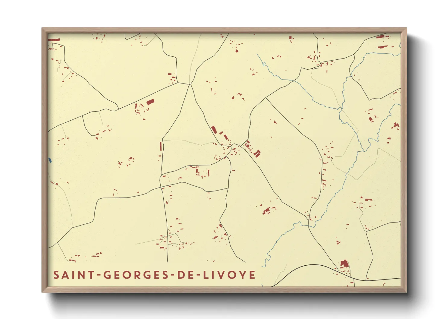 Une affiche de carte sur Saint-Georges-de-Livoye