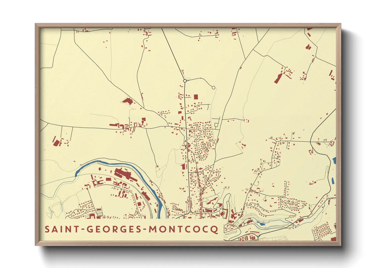 Une affiche de carte sur Saint-Georges-Montcocq
