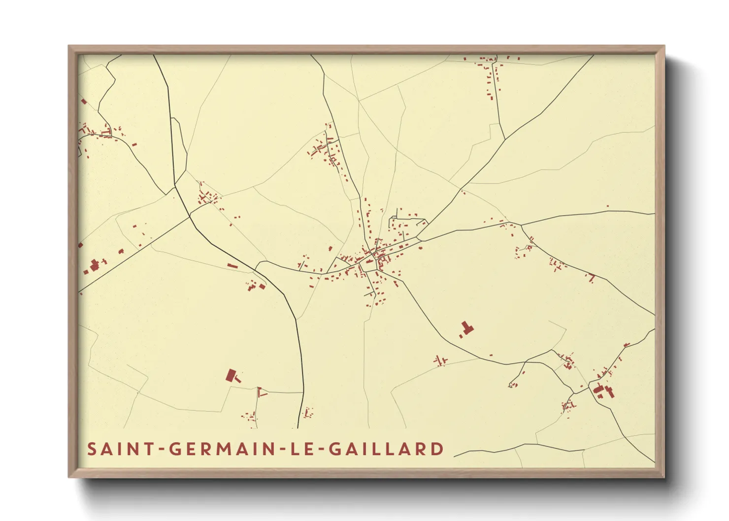 Une affiche de carte sur Saint-Germain-le-Gaillard