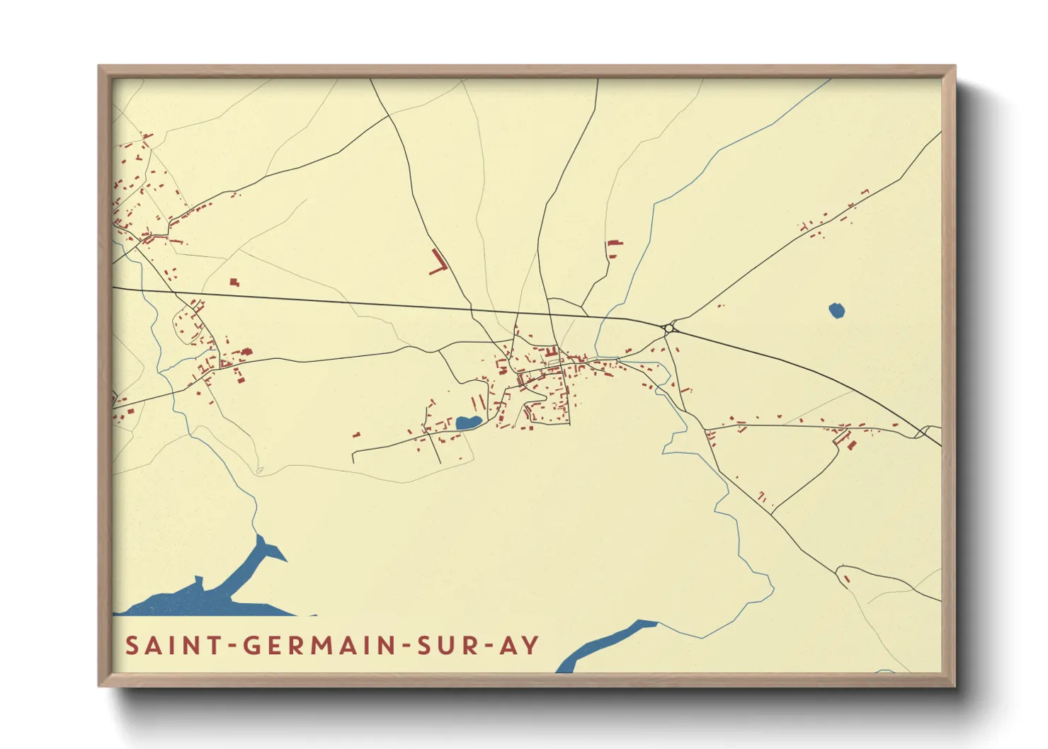 Une affiche de carte sur Saint-Germain-sur-Ay