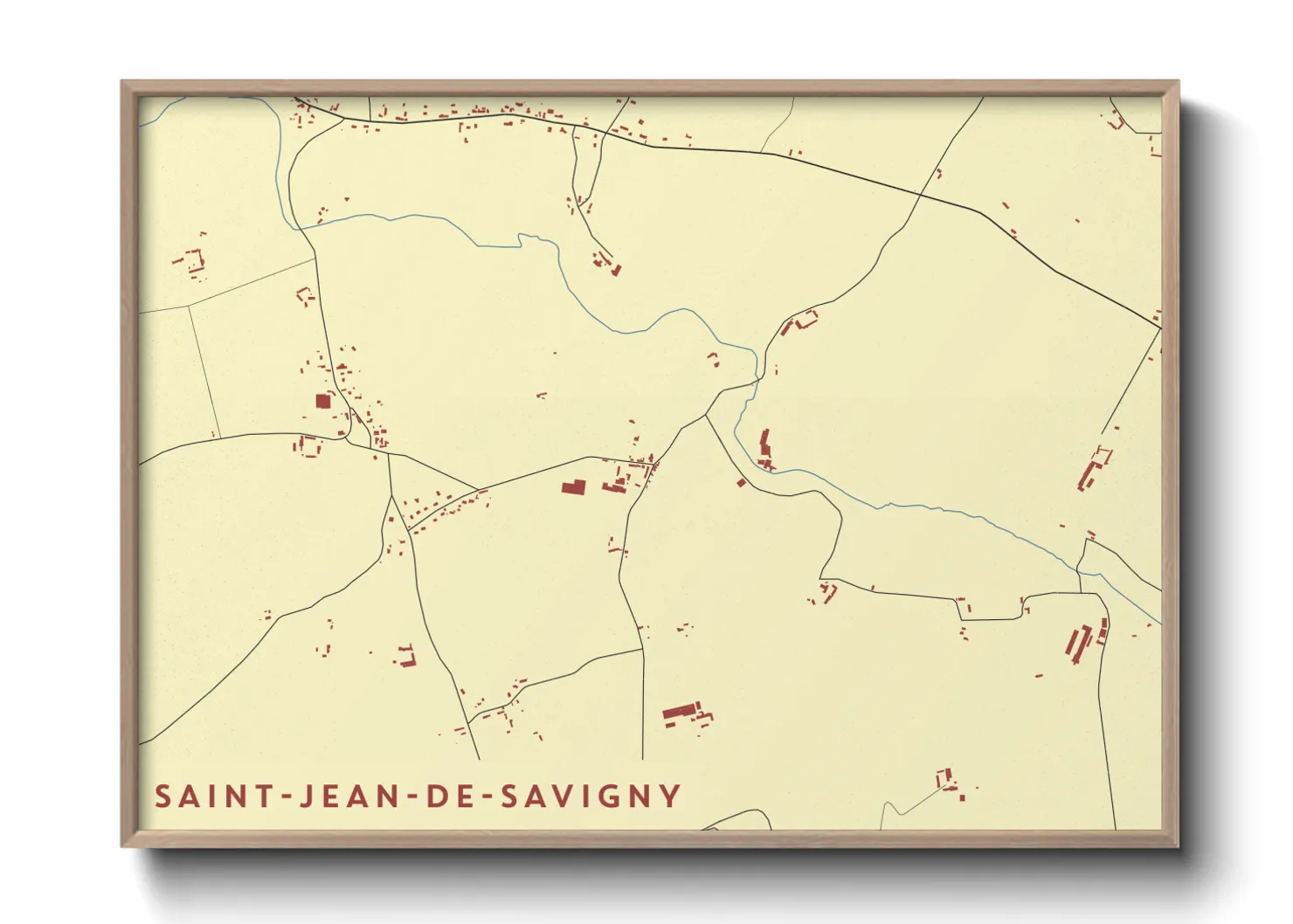 Une affiche de carte sur Saint-Jean-de-Savigny