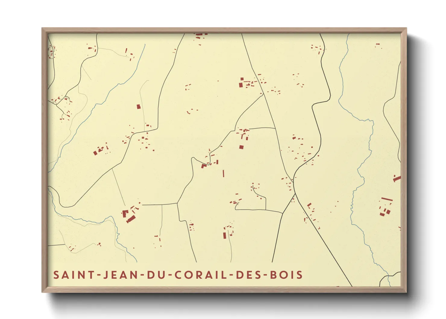 Une affiche de carte sur Saint-Jean-du-Corail-des-Bois