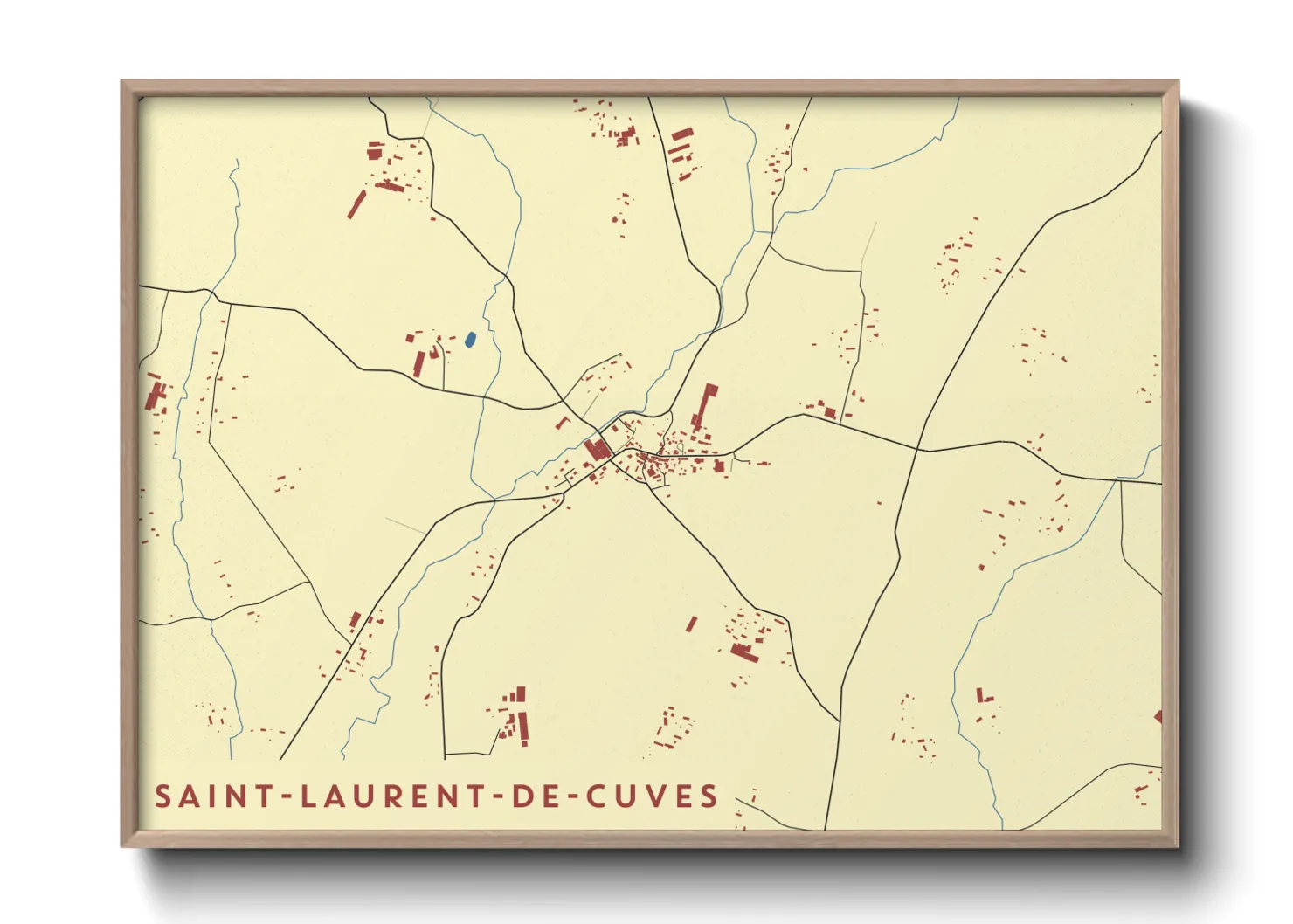 Une affiche de carte sur Saint-Laurent-de-Cuves