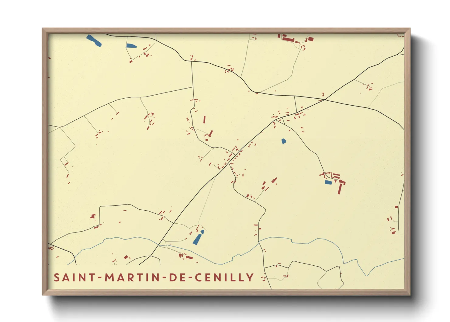 Une affiche de carte sur Saint-Martin-de-Cenilly