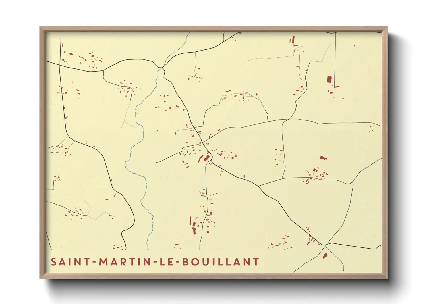 Une affiche de carte sur Saint-Martin-le-Bouillant