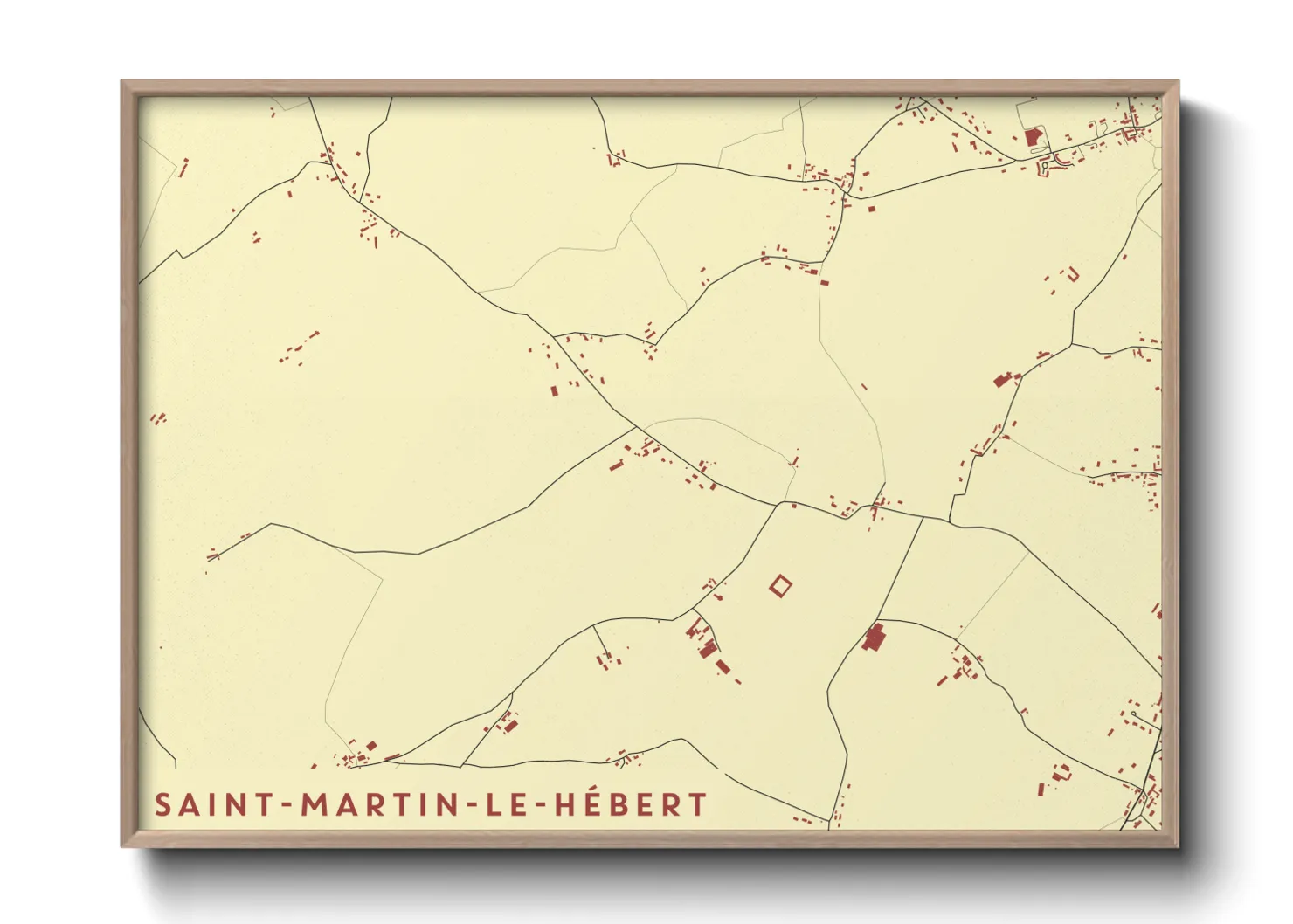 Une affiche de carte sur Saint-Martin-le-Hébert
