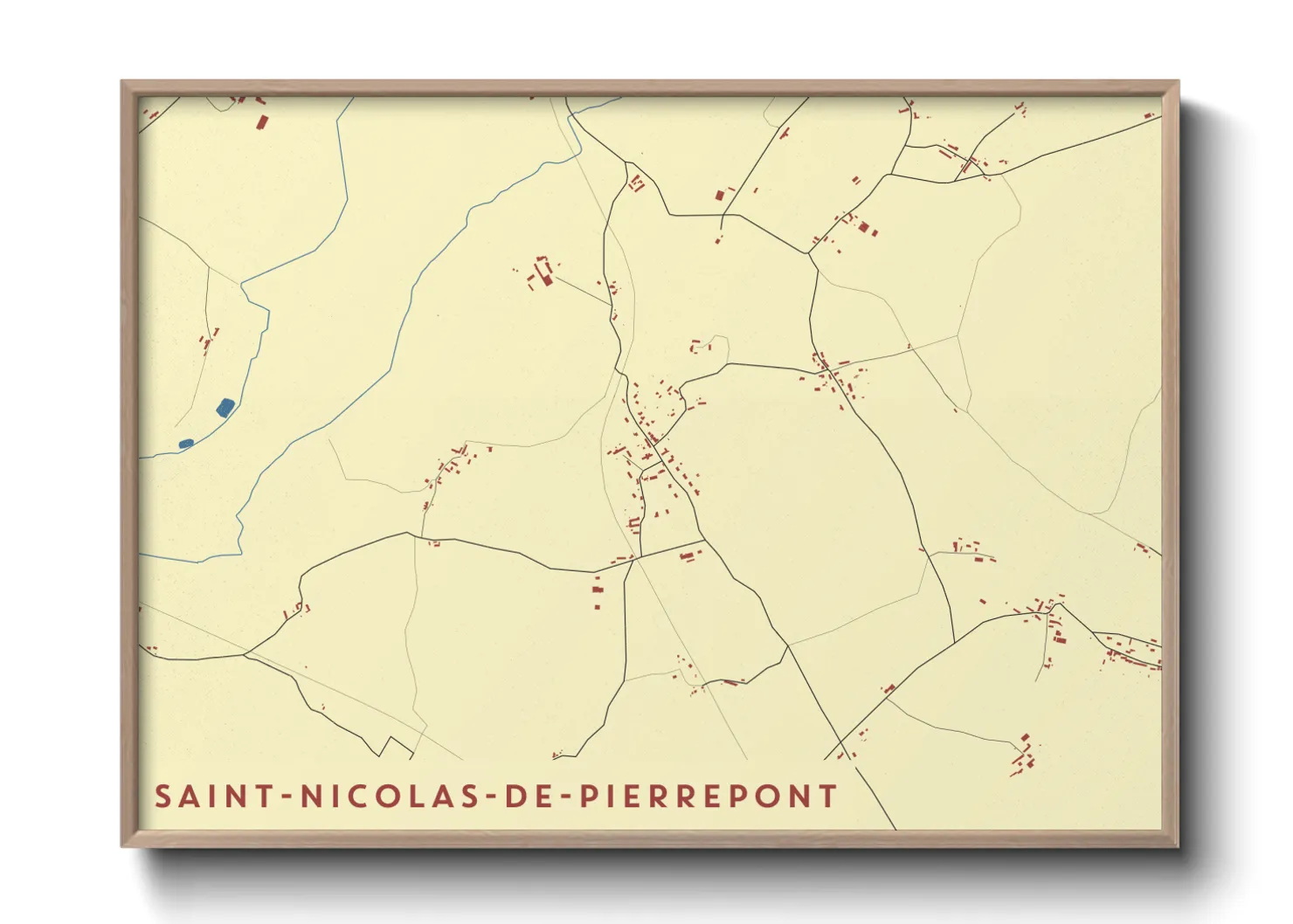 Une affiche de carte sur Saint-Nicolas-de-Pierrepont