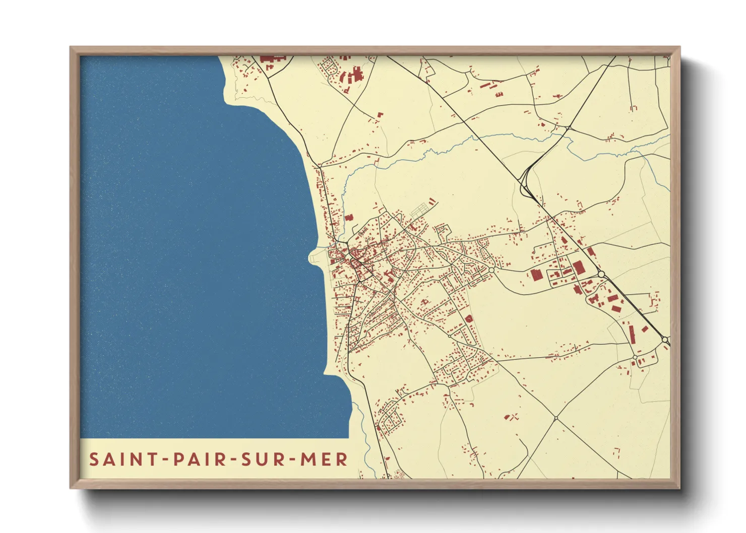Une affiche de carte sur Saint-Pair-sur-Mer