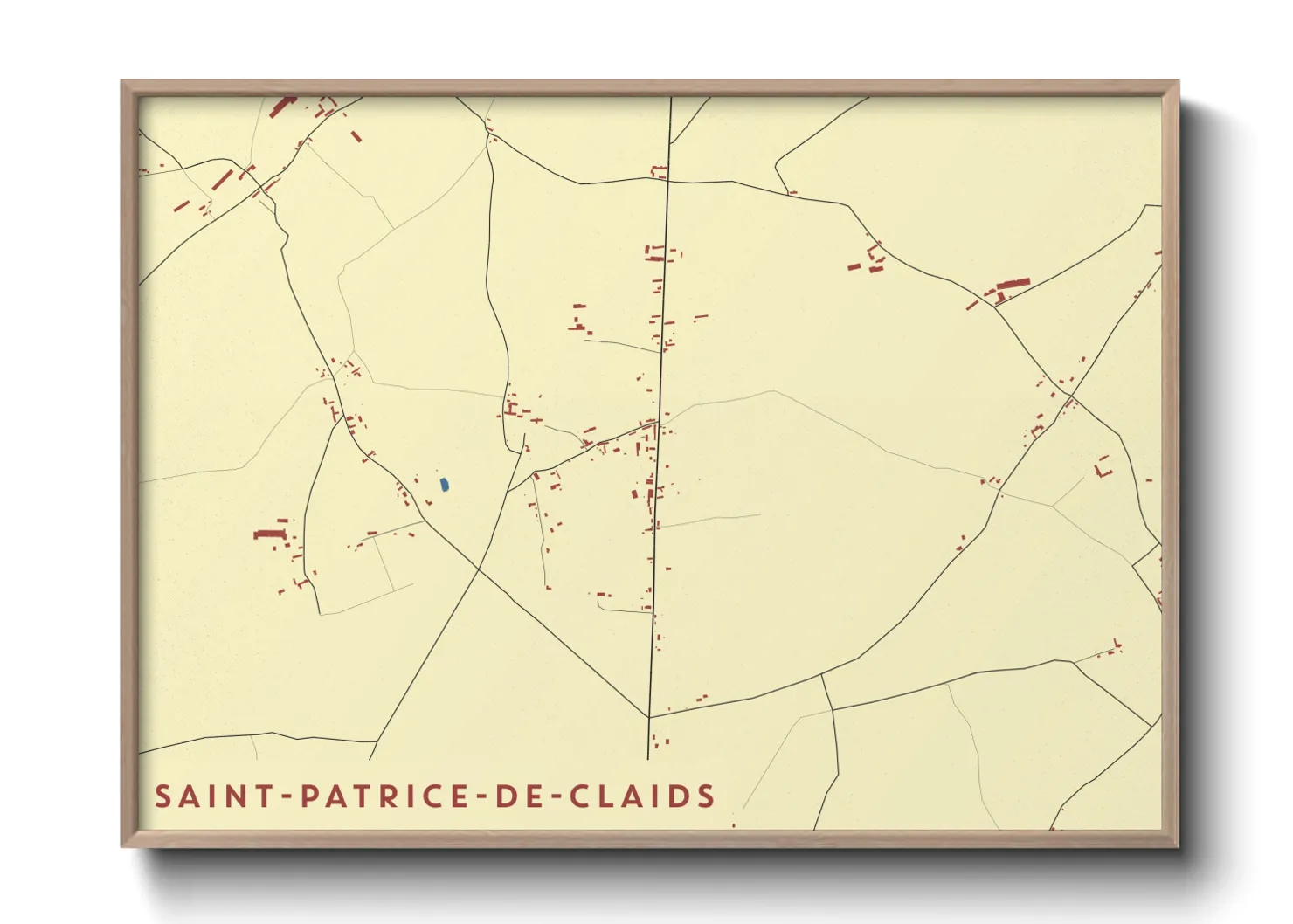 Une affiche de carte sur Saint-Patrice-de-Claids