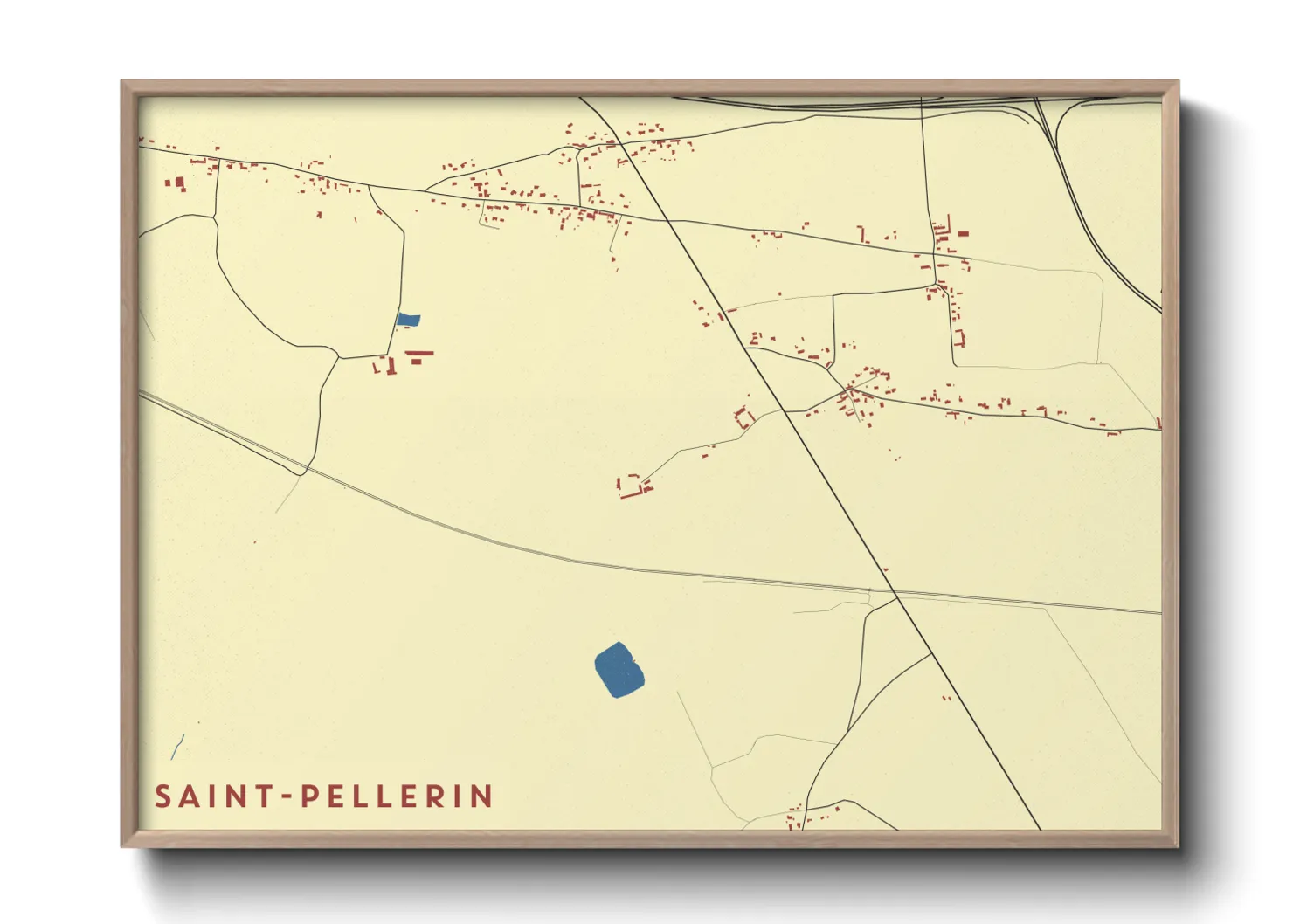 Une affiche de carte sur Saint-Pellerin