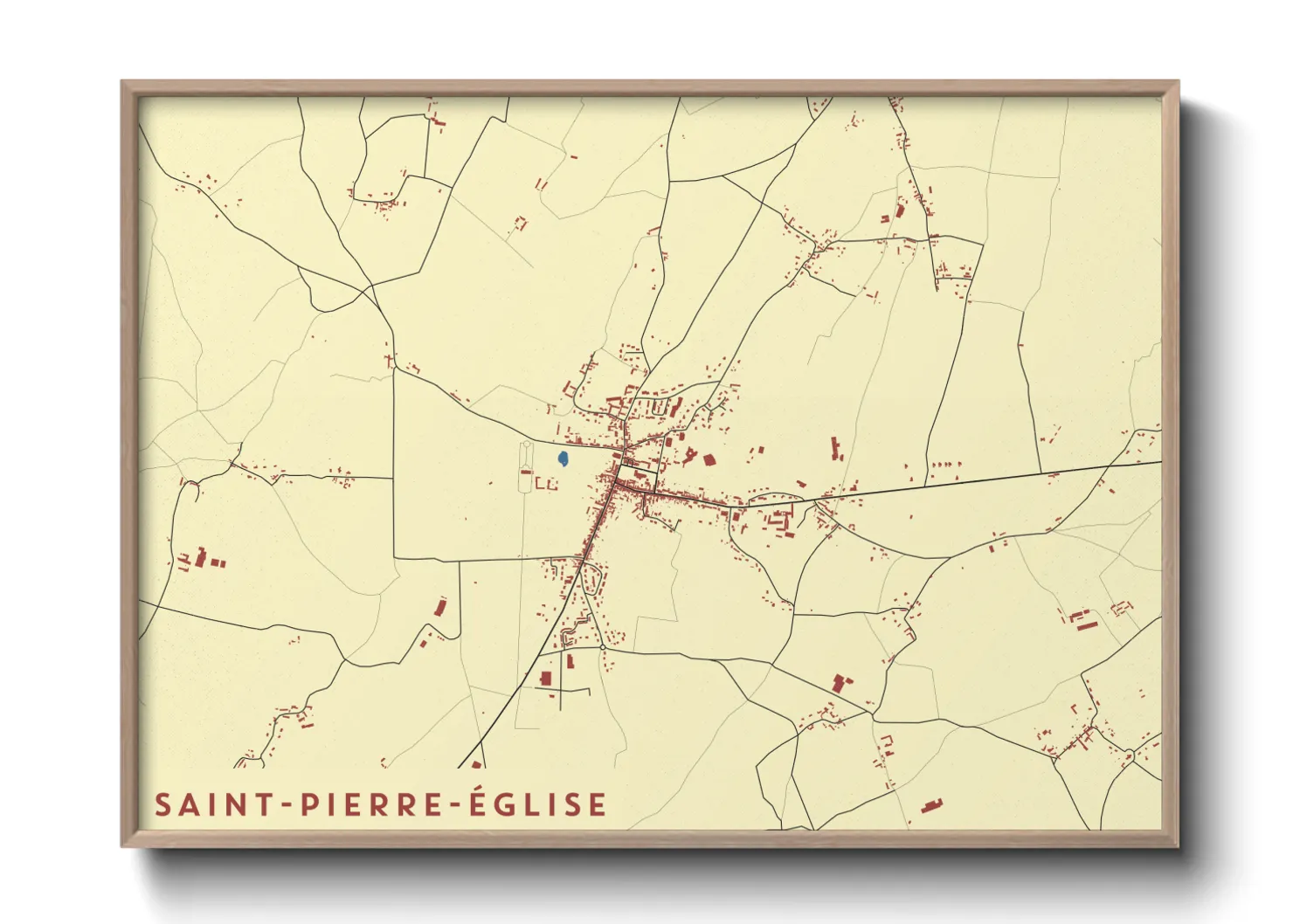 Une affiche de carte sur Saint-Pierre-Église