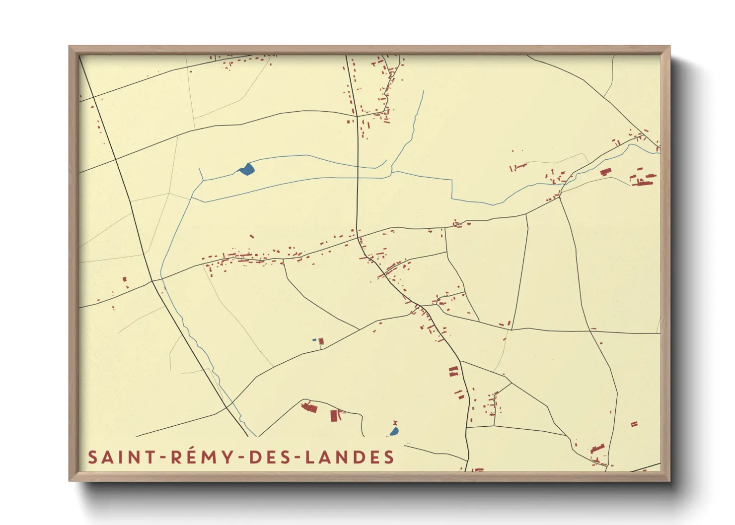 Une affiche de carte sur Saint-Rémy-des-Landes