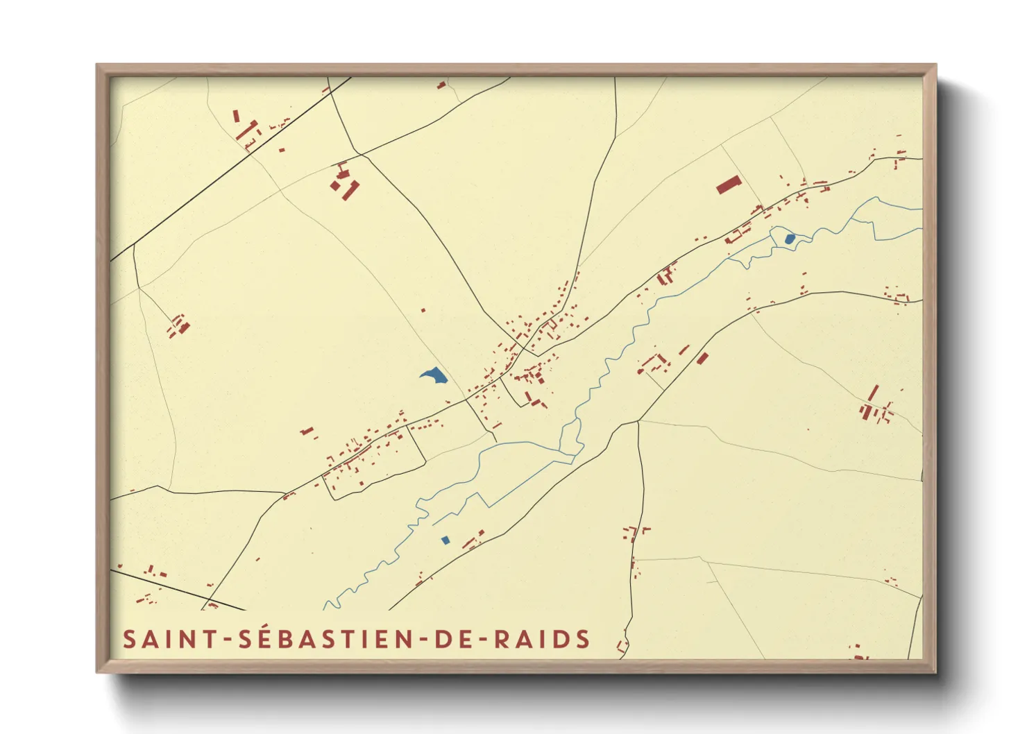 Une affiche de carte sur Saint-Sébastien-de-Raids