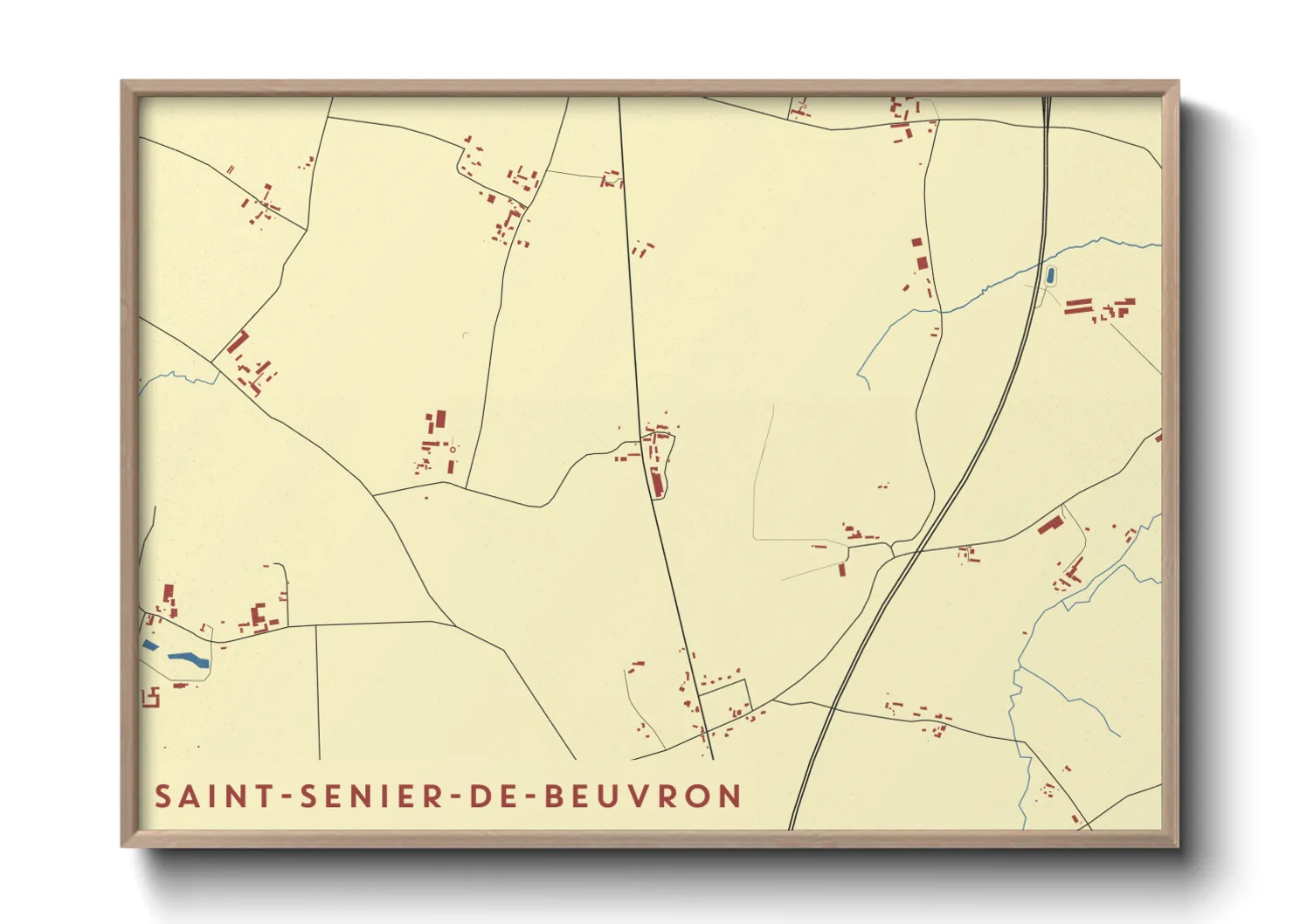 Une affiche de carte sur Saint-Senier-de-Beuvron