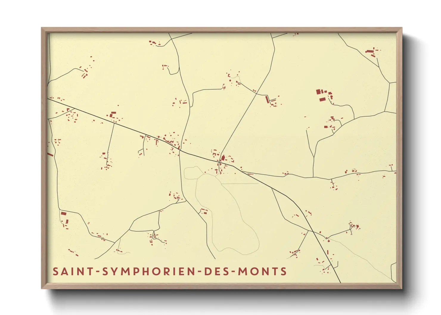 Une affiche de carte sur Saint-Symphorien-des-Monts
