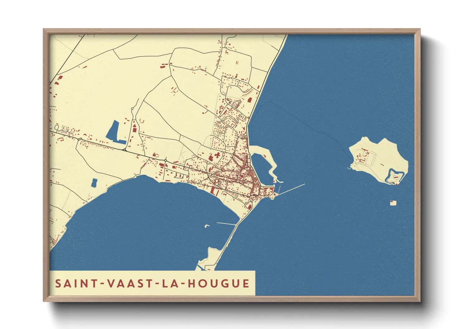 Une affiche de carte sur Saint-Vaast-la-Hougue