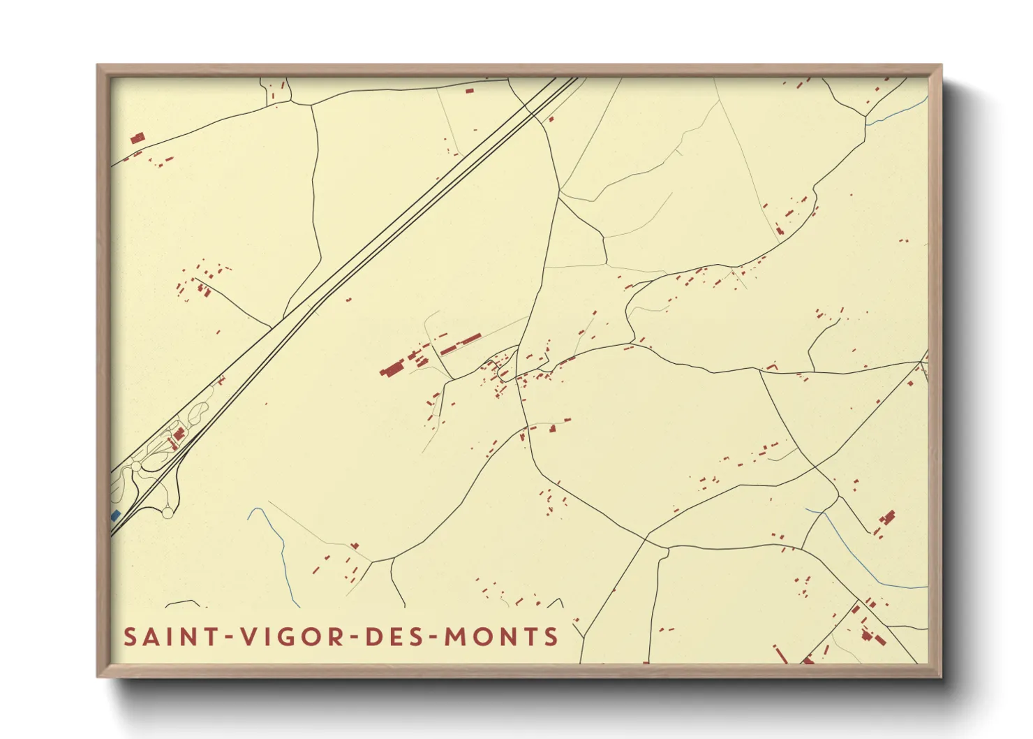 Une affiche de carte sur Saint-Vigor-des-Monts