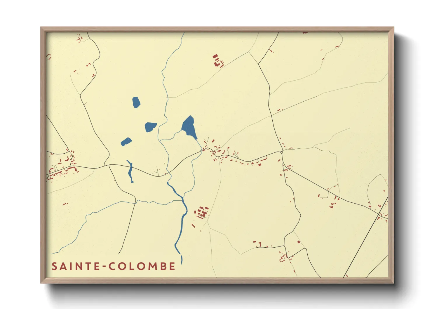 Une affiche de carte sur Sainte-Colombe