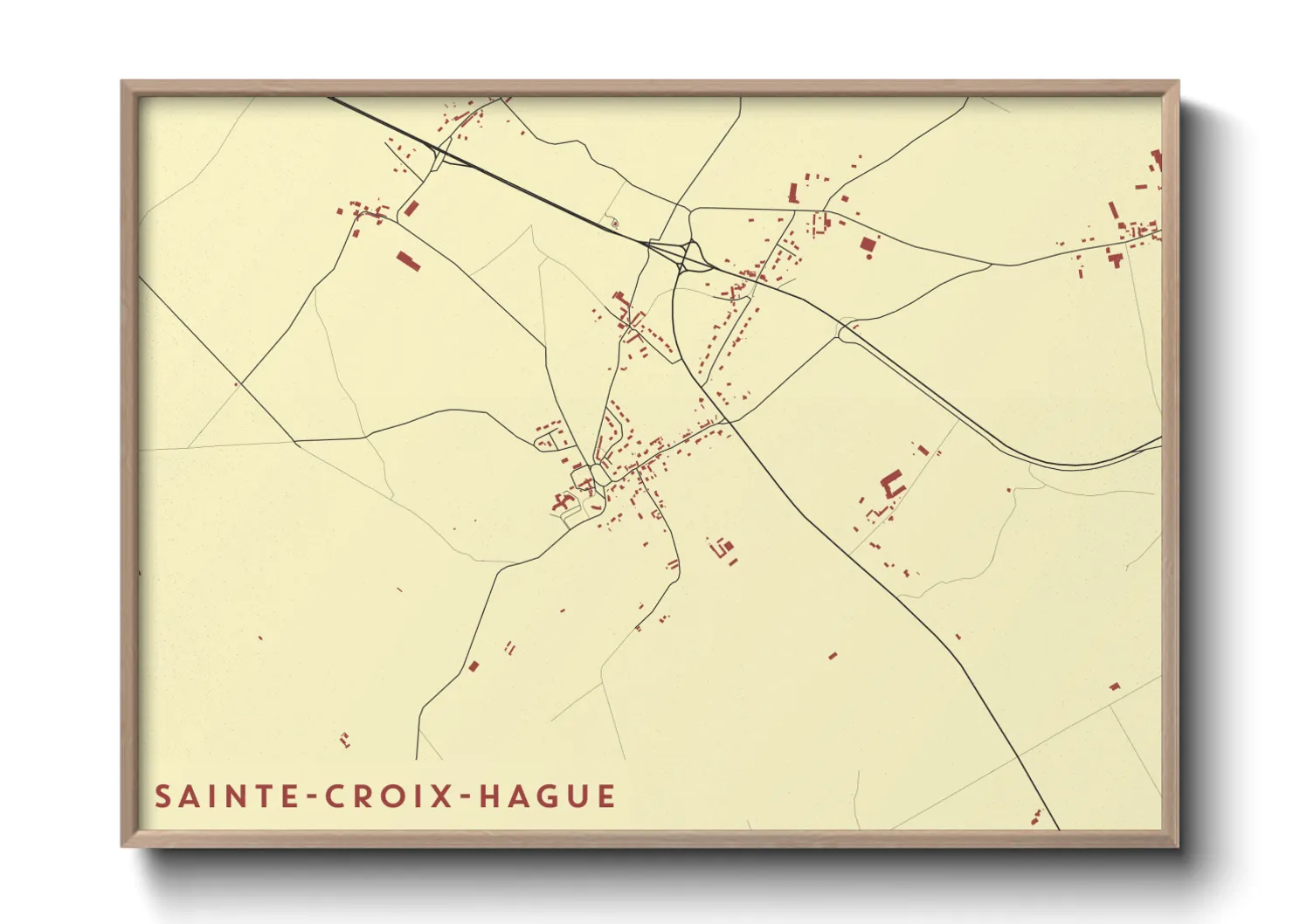 Une affiche de carte sur Sainte-Croix-Hague
