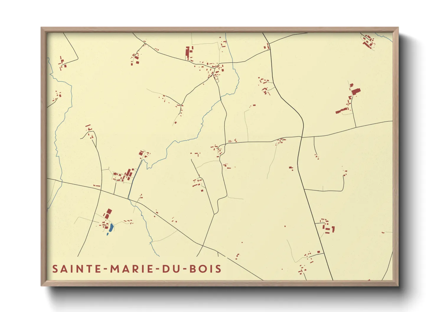 Une affiche de carte sur Sainte-Marie-du-Bois