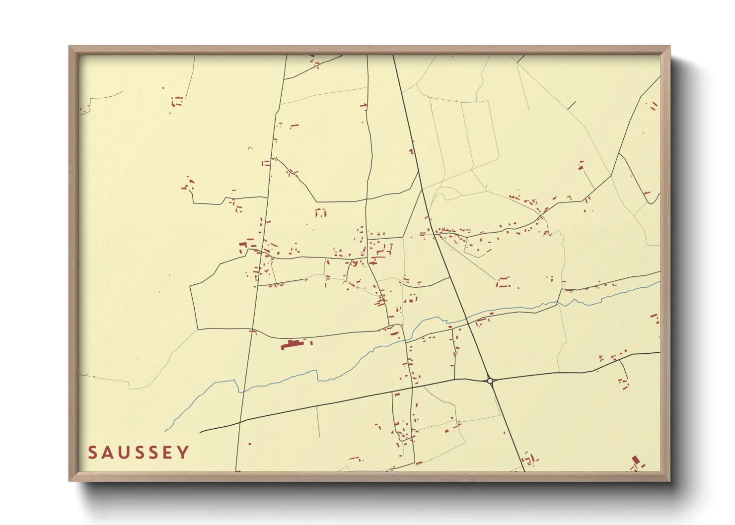 Une affiche de carte sur Saussey