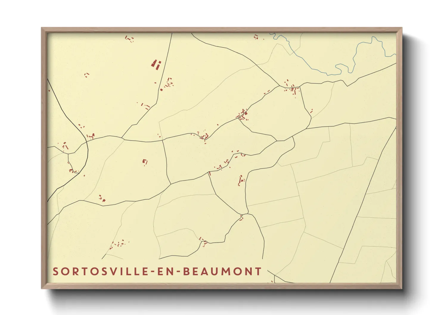 Une affiche de carte sur Sortosville-en-Beaumont