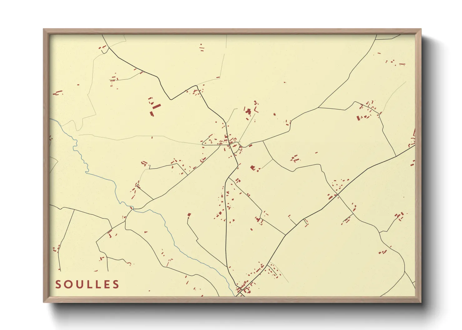 Une affiche de carte sur Soulles