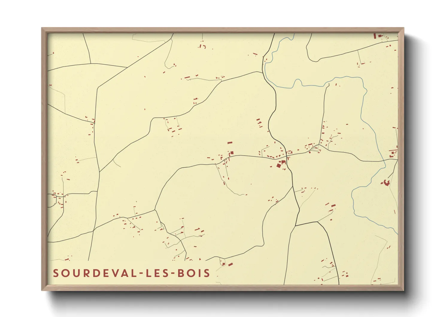 Une affiche de carte sur Sourdeval-les-Bois