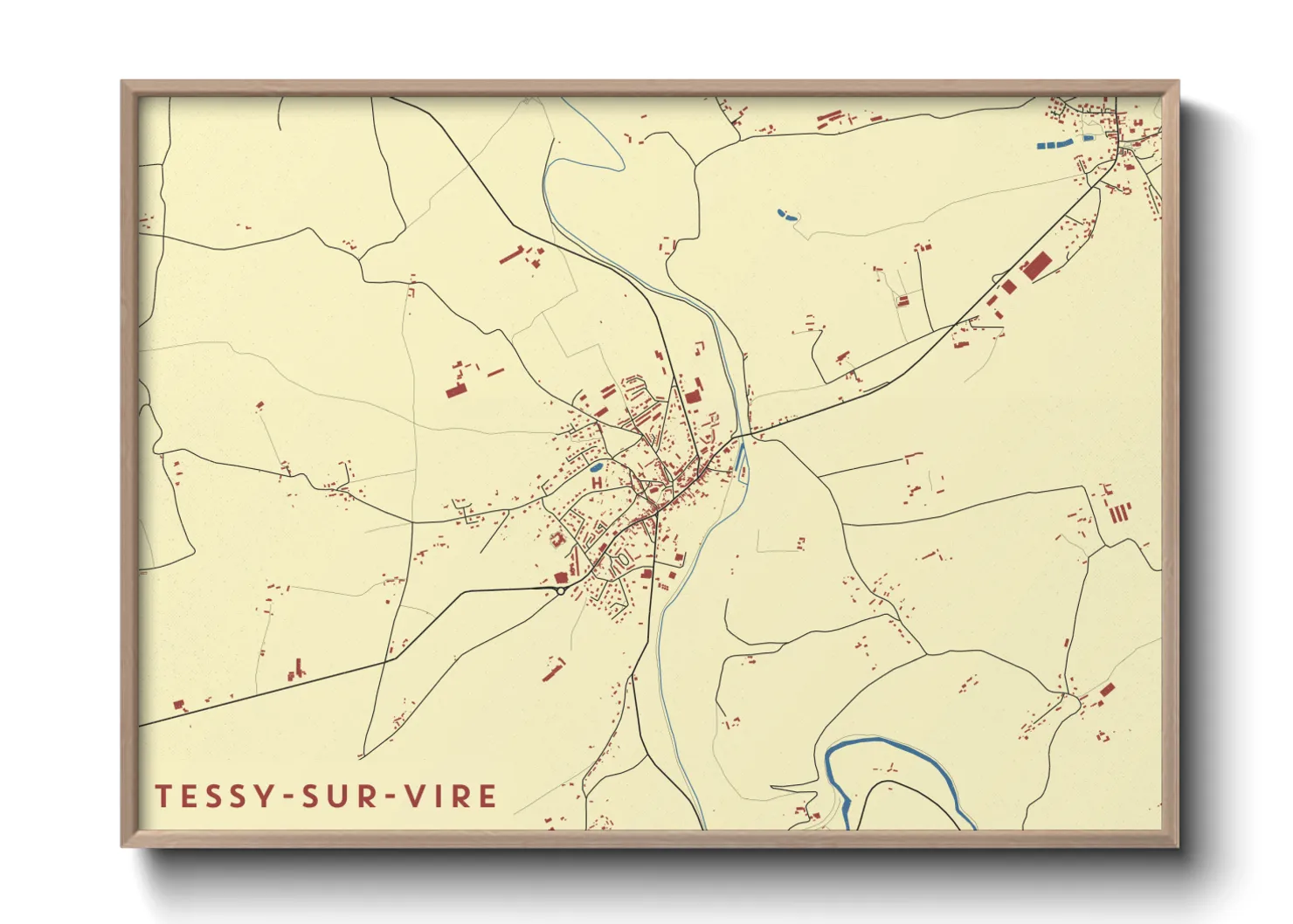 Une affiche de carte sur Tessy-sur-Vire