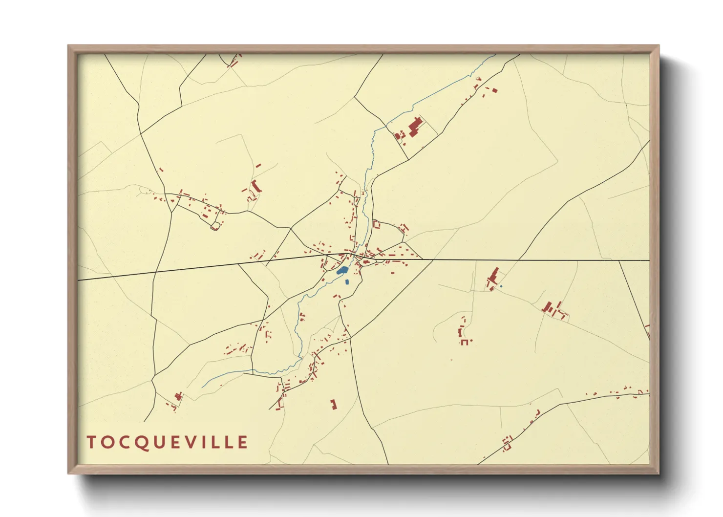 Une affiche de carte sur Tocqueville