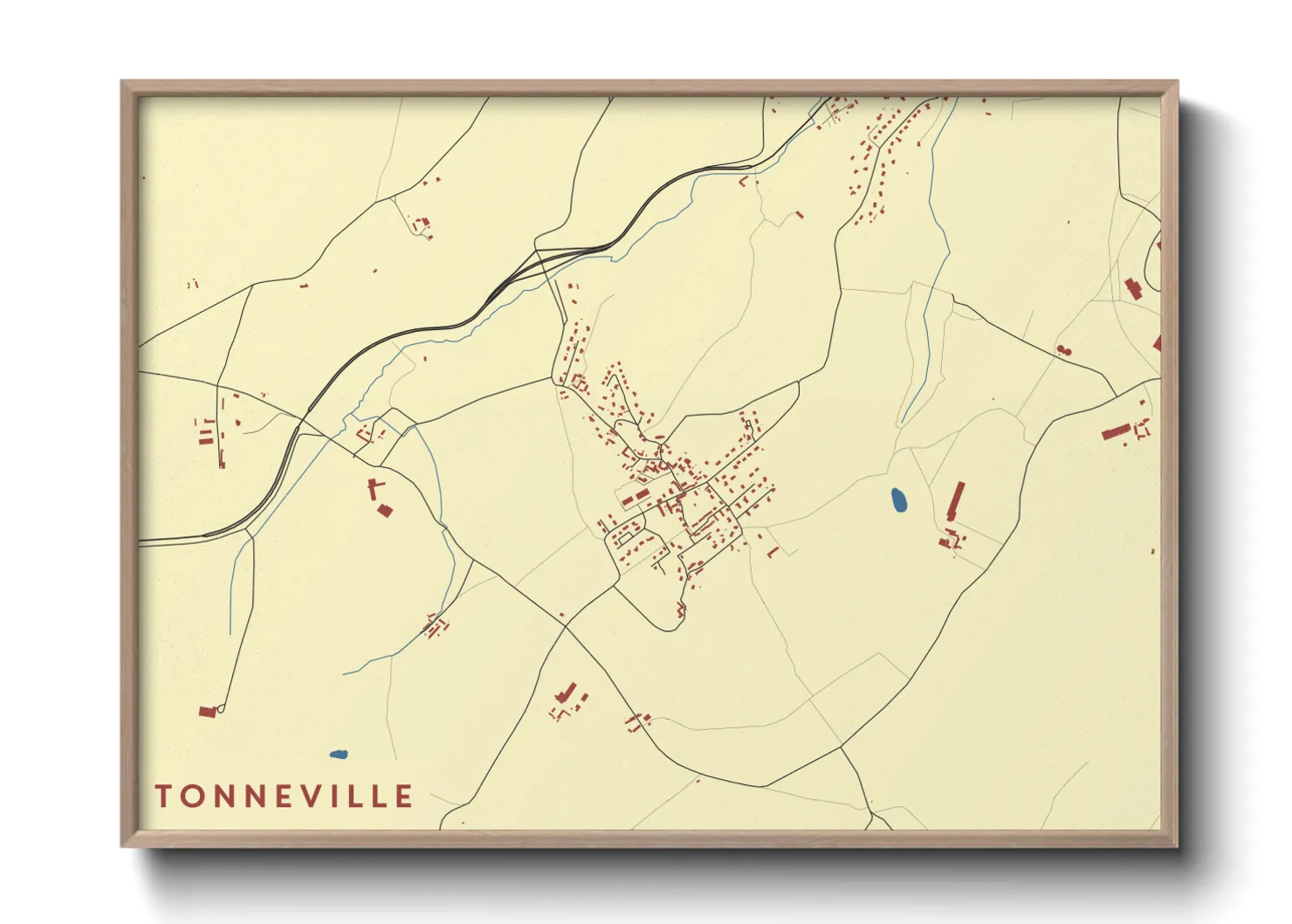 Une affiche de carte sur Tonneville