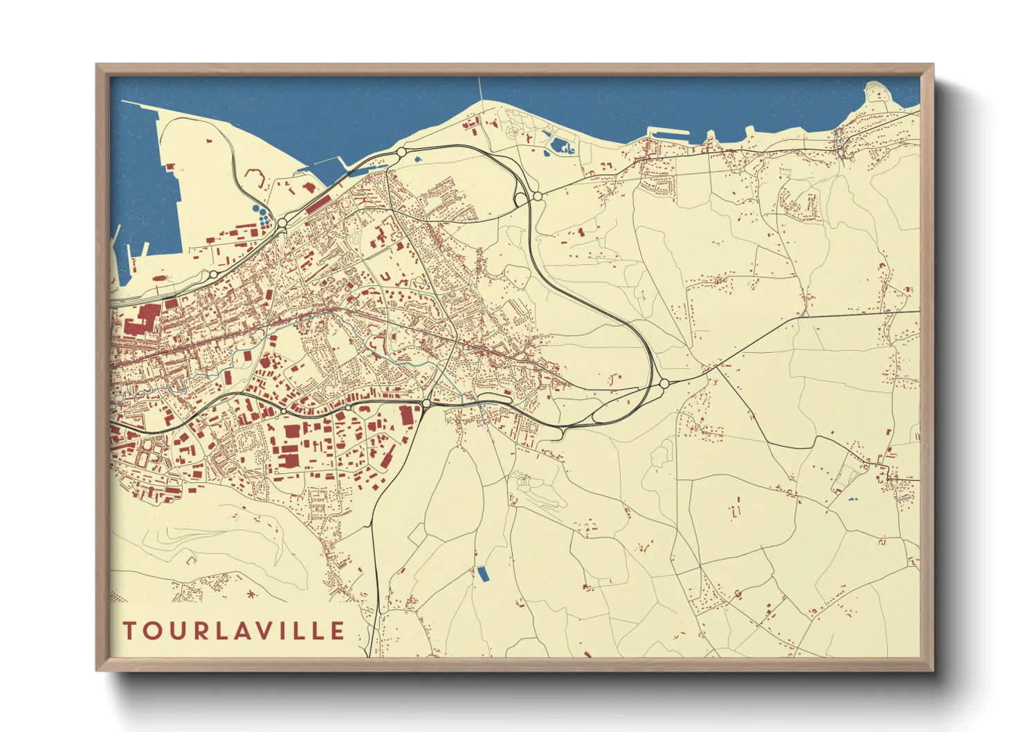Une affiche de carte sur Tourlaville