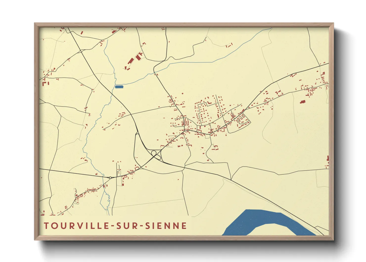 Une affiche de carte sur Tourville-sur-Sienne