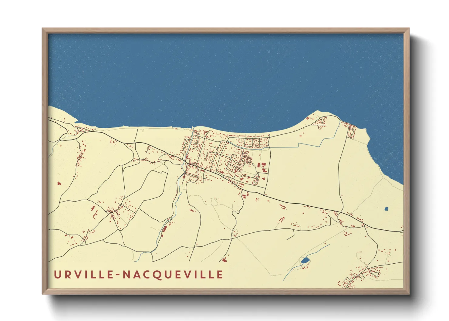 Une affiche de carte sur Urville-Nacqueville