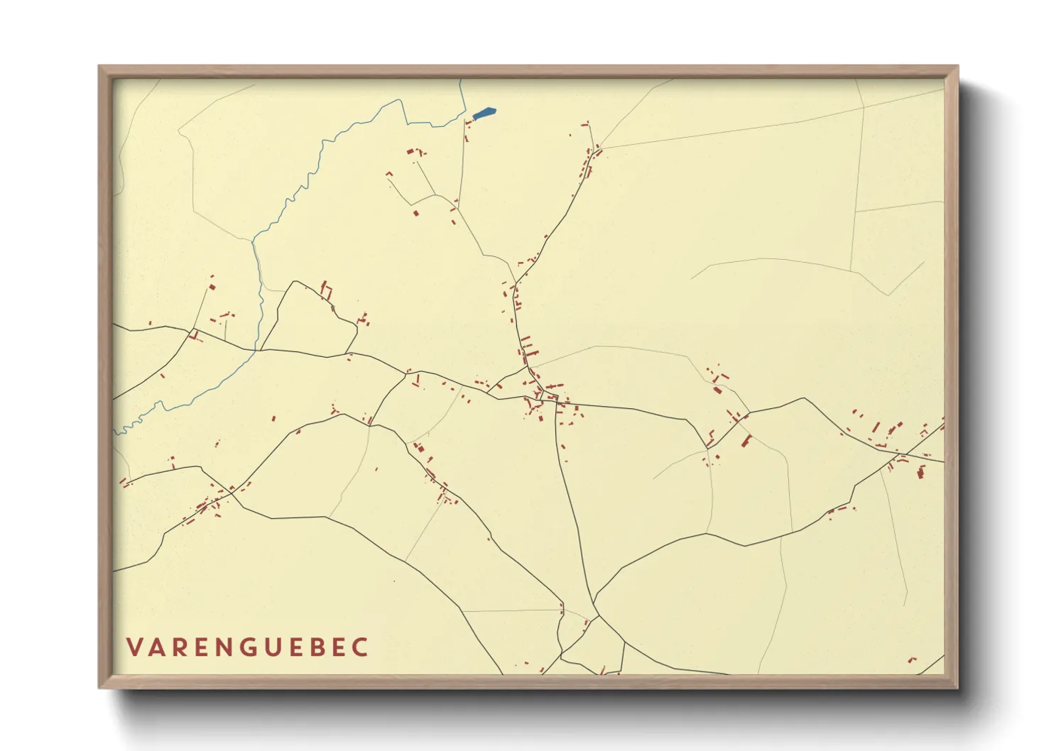Une affiche de carte sur Varenguebec