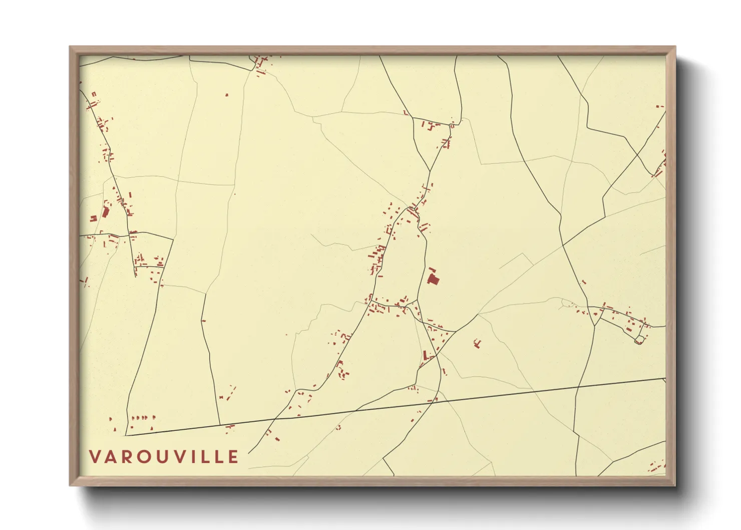 Une affiche de carte sur Varouville