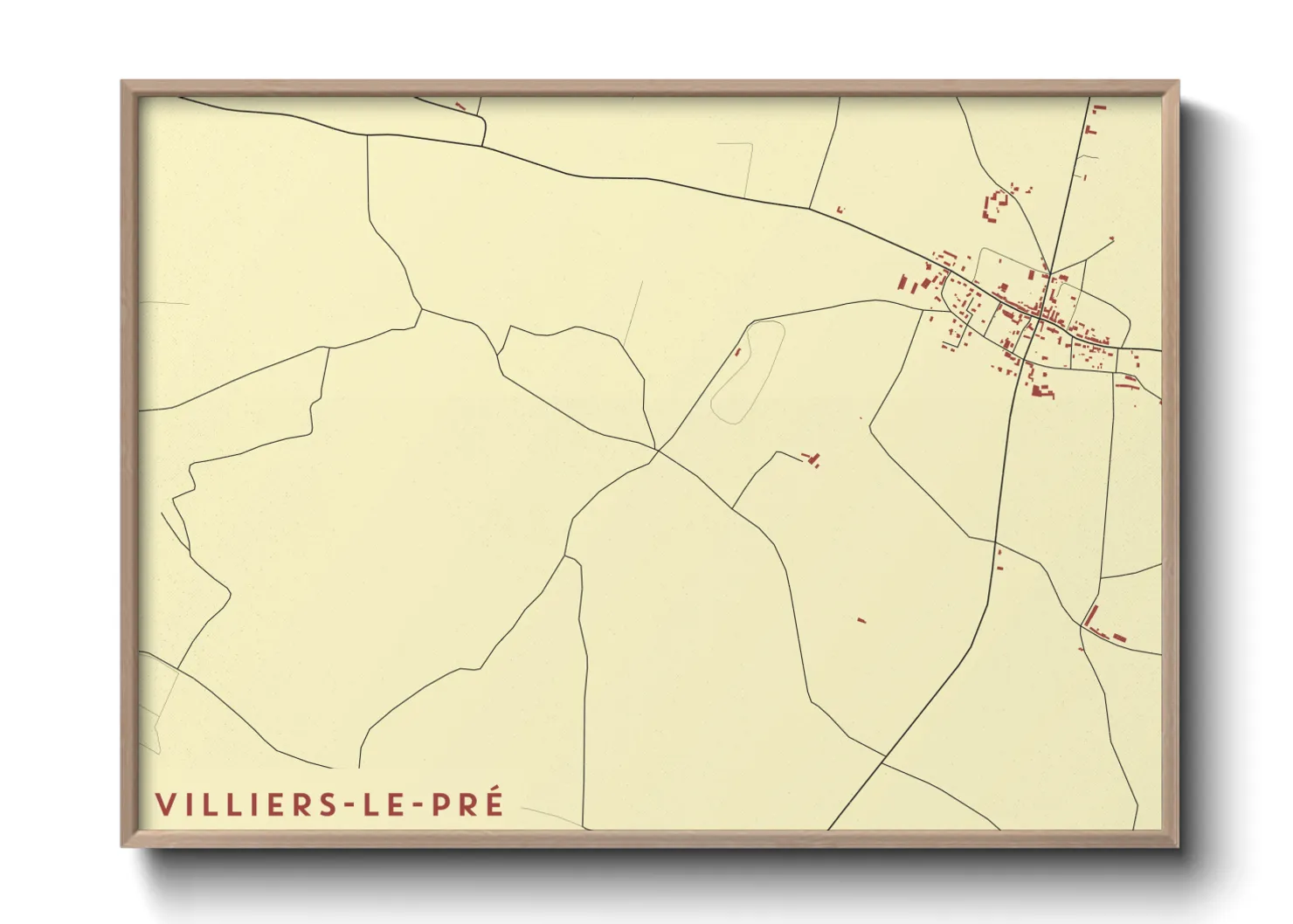 Une affiche de carte sur Villiers-le-Pré